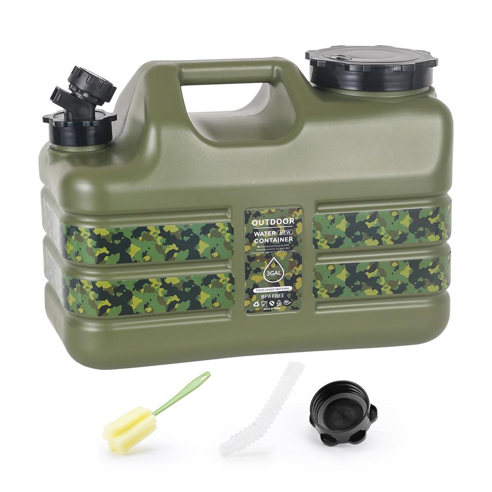 

11L Water Storage Container with Faucet Drinking Water Bucket Large Capacity Water Container Jug for Vehicle Car Camping зелений