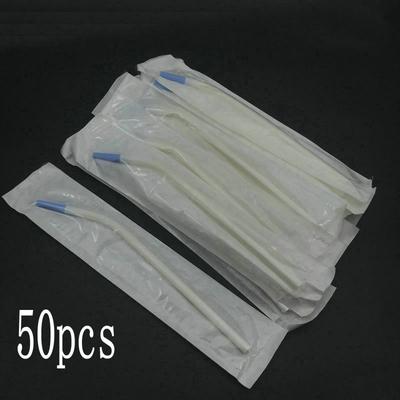 50 Stück/Packung Zahnarztpraxis Einweg Chirurgische Absaugspitzen Absaugschlauch Langer Schlanker Typ Zahnärztlicher Verbrauchsmaterial