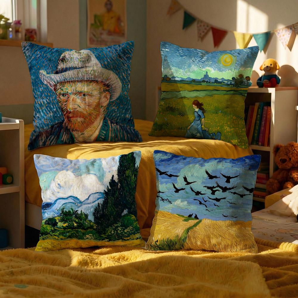 Art Van Gogh Cushion Cover Decorative Cushions Covers Cover Sofa X Pillow Piece X X Pillowcase