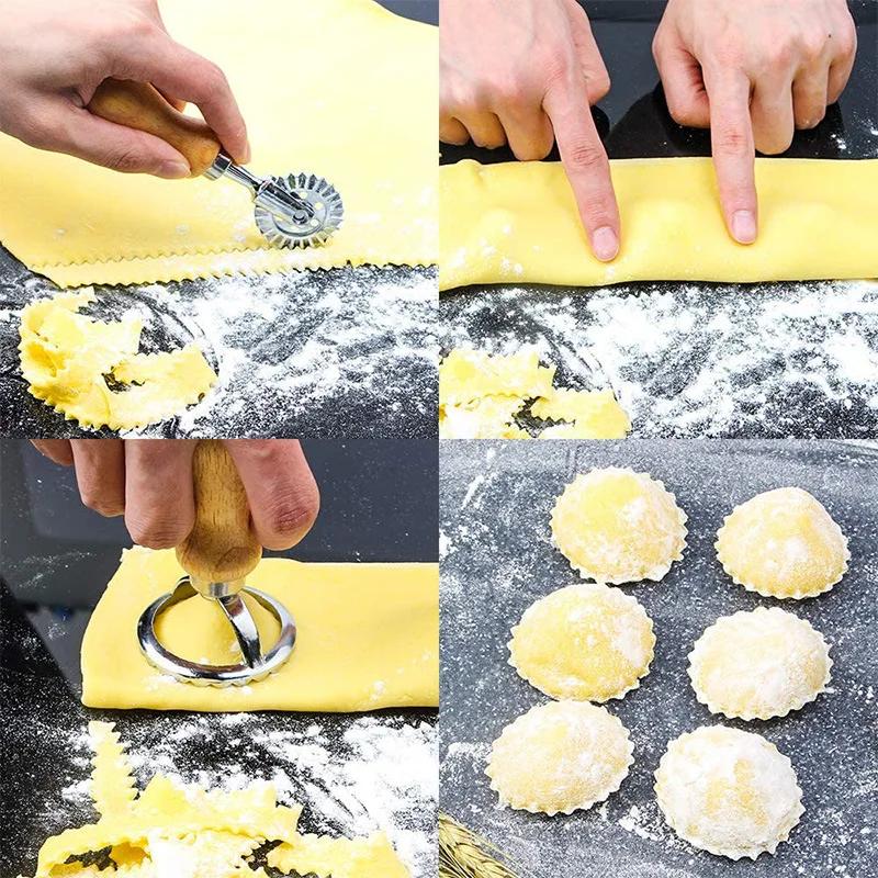 Pastry Press Mold Ravioli Cutter Dumpling Lace Embossing Device Ravioli Maker Mold Ravioli Stamp Cookie Mold Kitchen Baking Tool