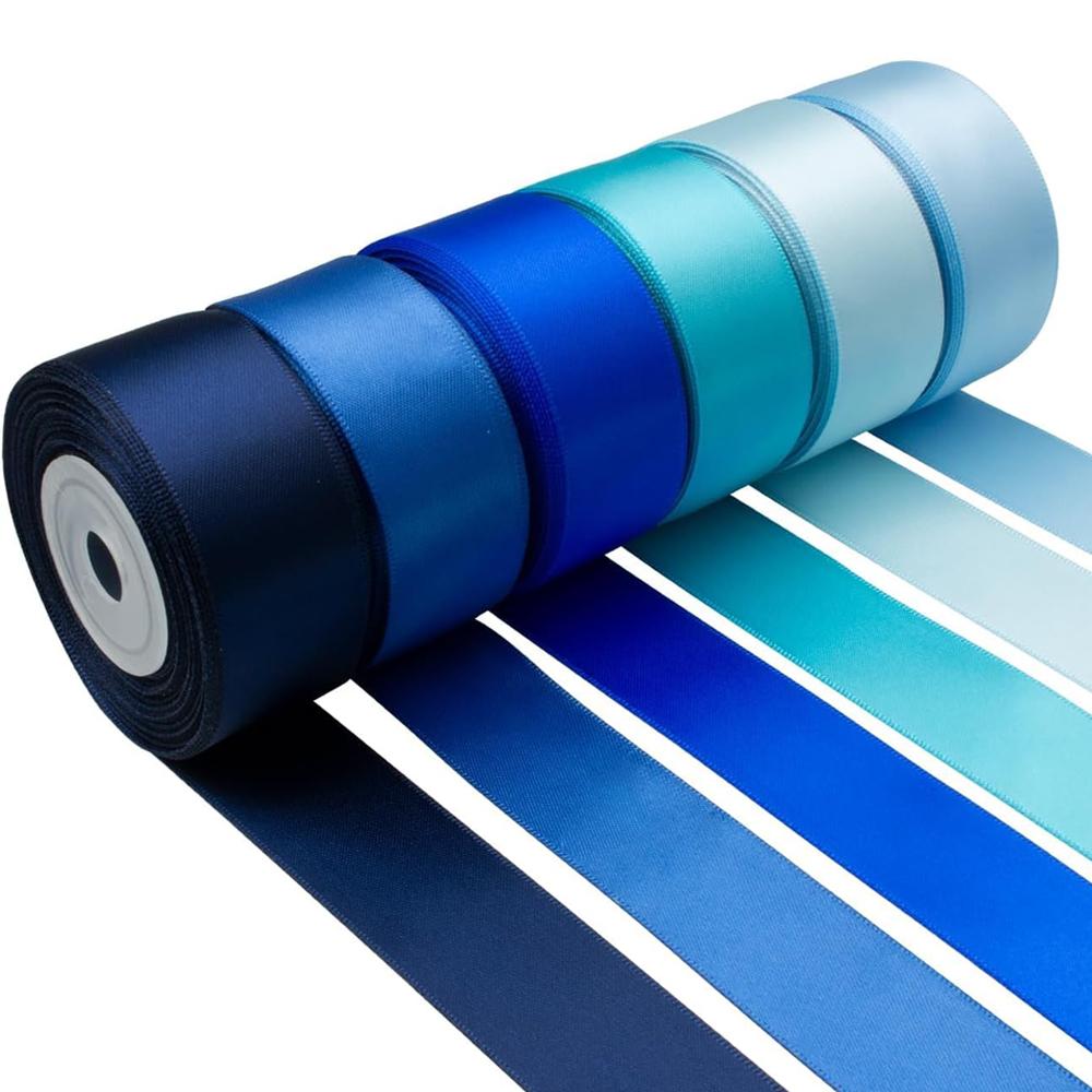 6 Rolls 150yards Assorted Solid Color Silk Ribbon Satin Satin For Wedding Invitation Bouquets Birthday Party DIY Gift Packaging