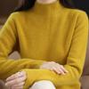 Half High Neck Sweater for Women Casual Pullover for Autumn and Winter Solid Color Loose Long Sleeved Knitted Sweater