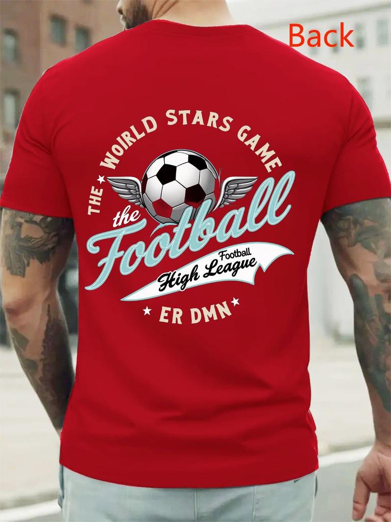 FIFA Men'S Dark Gray Soccer Graphic Tee, Made from 100%, a Comfy Casual Shirt Featuring 'THE WORLD STARS GAME' And a Soccer Ball Design