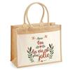 Tote Bag - PLANETEE - Jute with Pocket Eva Life Is Prettier - Natural Jute - 43x33 Cm - Printed In France