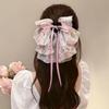 Polka Dot Bow Claw Clip: Elegant Women's Hair Accessory