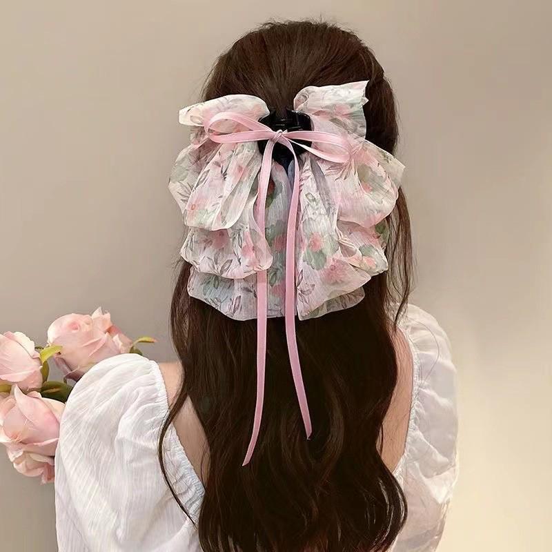 Polka Dot Bow Claw Clip: Elegant Women's Hair Accessory