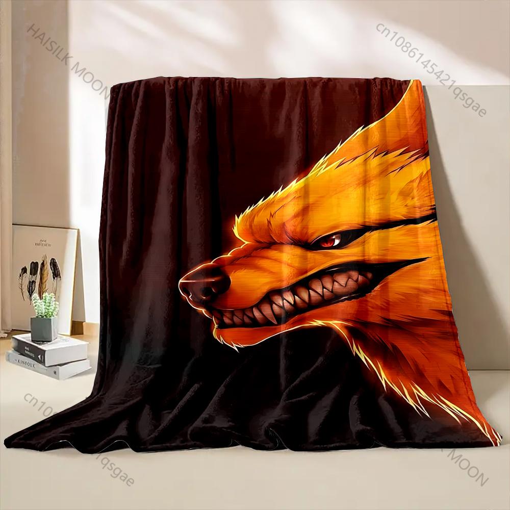 Japan Mythology Fox K-Kurama Theme Print Blanket, Large Size,Gift for Son Husband,All Seasons Bedroom Sofa Bed Decorated Blanket