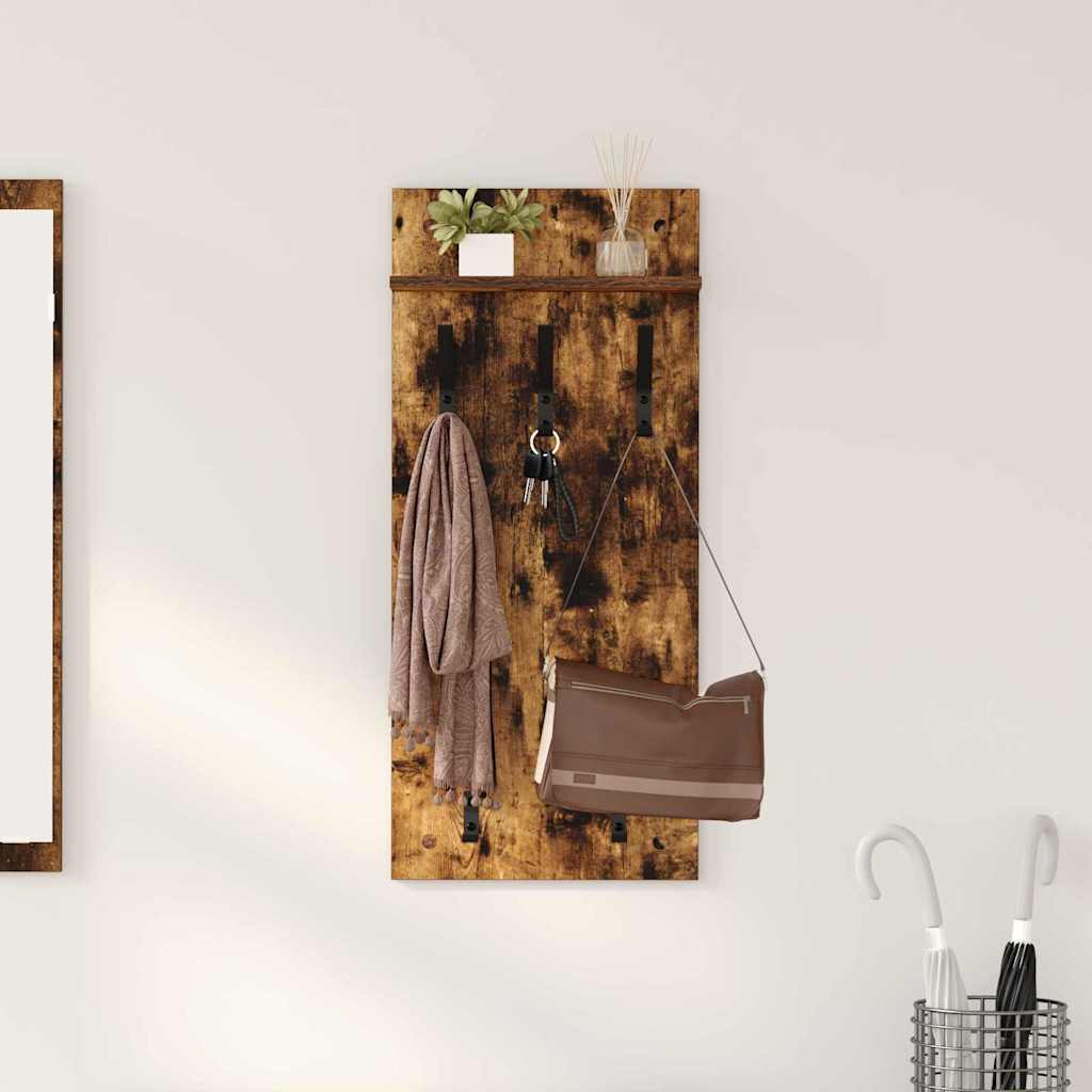 Wall Mounted Nightstand Smoked Oak 40 x 10 x 90 cm