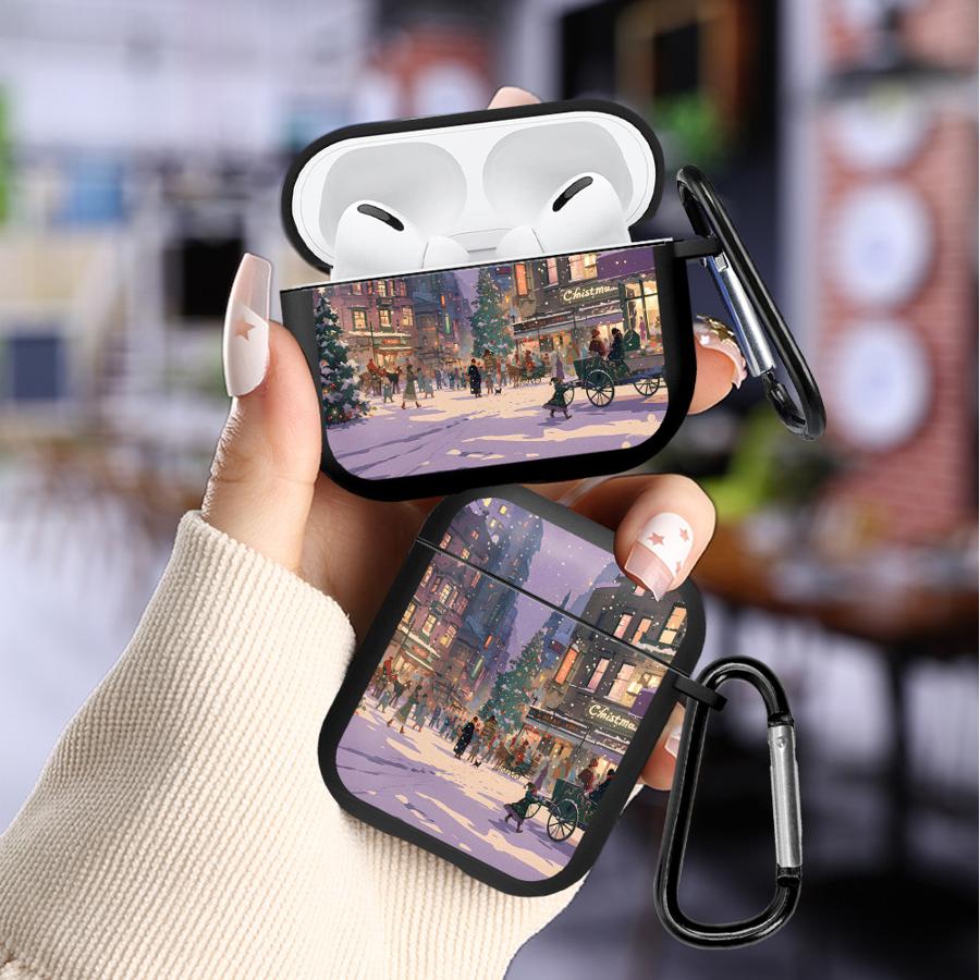 Winter Town Ohrhörerhüllen Hülle für Airpods Pro3 4 Pro 3 2 1 Pro2