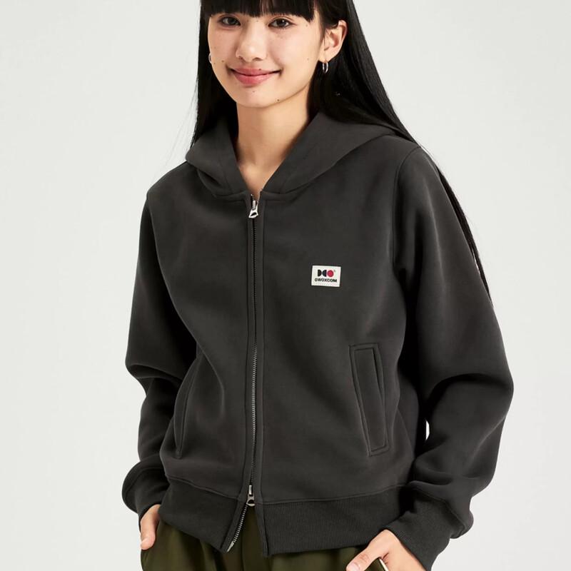 OWOX Retro Style Double Zipper Hooded Sweatshirt