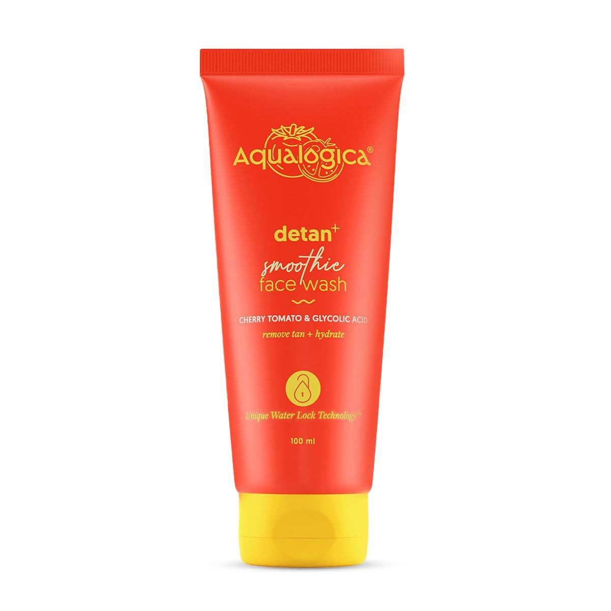 Aqualogica Detan+ Smoothie Face Wash 100 ml Tan Removal Cleanser For Men Women Gentle Exfoliation All Skin Types