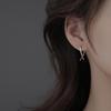 Fengshang S925 Silver Line Crossover Ear Cuffs Stud Earrings for Women - 2025 Autumn/Winter Trend