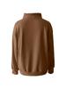 2026 Women's Stand Collar Fleece Hoodie with Pockets, Autumn-Winter Casual Loose Fit, Solid Color Ribbed Top.