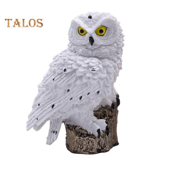 

Солнечный светильник в виде совы, смоляная фигурка совы с шипом, украшение для сада, светодиодная солнечная лампа для дома, лужайки, патио, двора белый