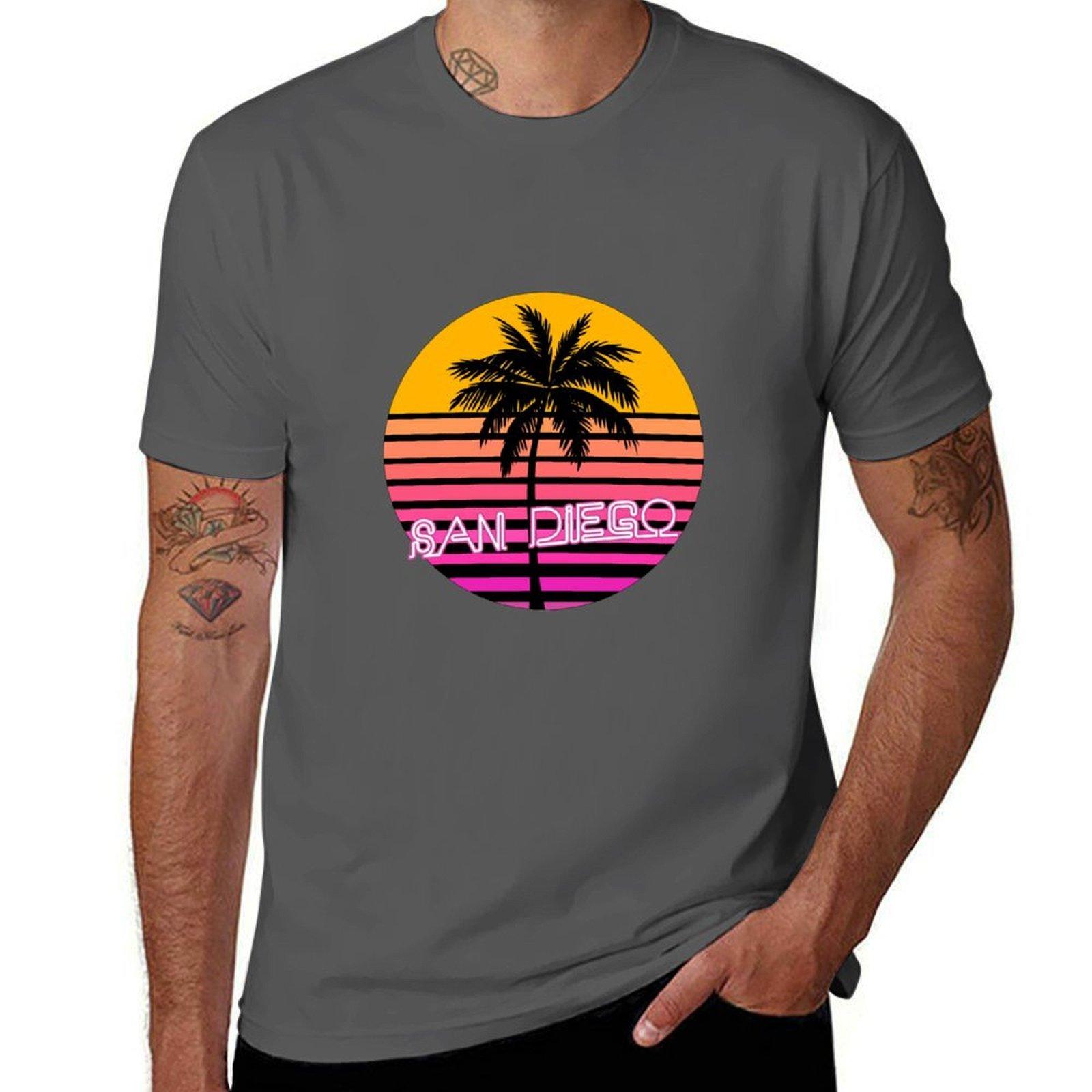 

San Diego California Beach Design T-Shirt man t shirt summer graphic t shirts for man T-Shirt 4XL