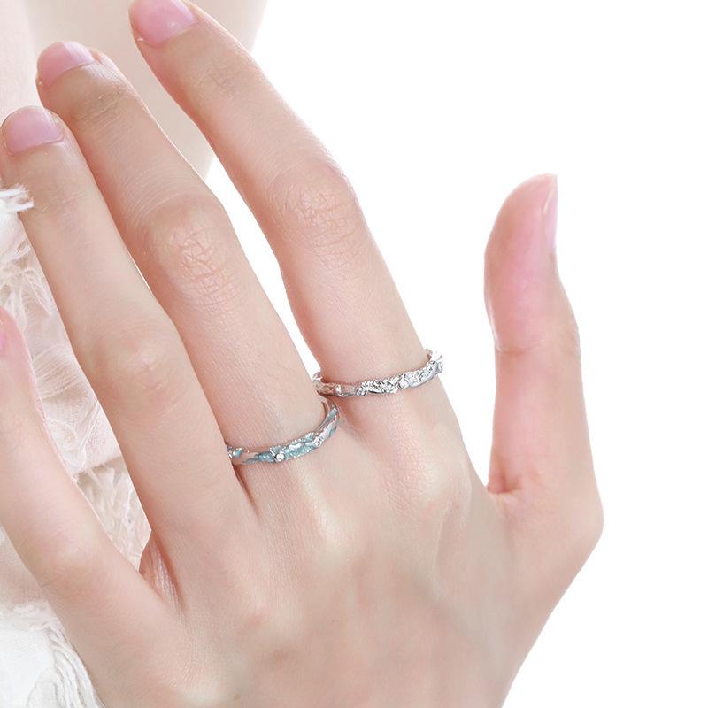 Women's Geometric Irregular Thin Band Adjustable Stackable Ring – Versatile Texture for Index Finger