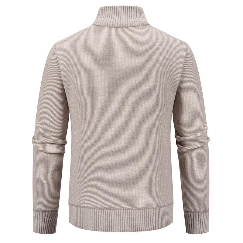 Men's Autumn and Winter Thickened Thermal Stand-up Neck Knitted Sweater Jacket