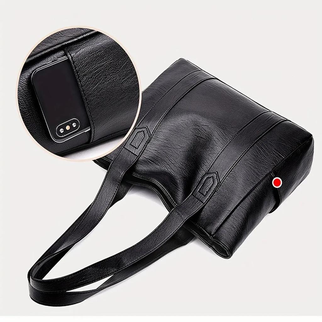 Vintage Ladies Bag Large Capacity Handbag , Vintage Plain Shoulder Bag , Ladies Commuter Casual Handbag