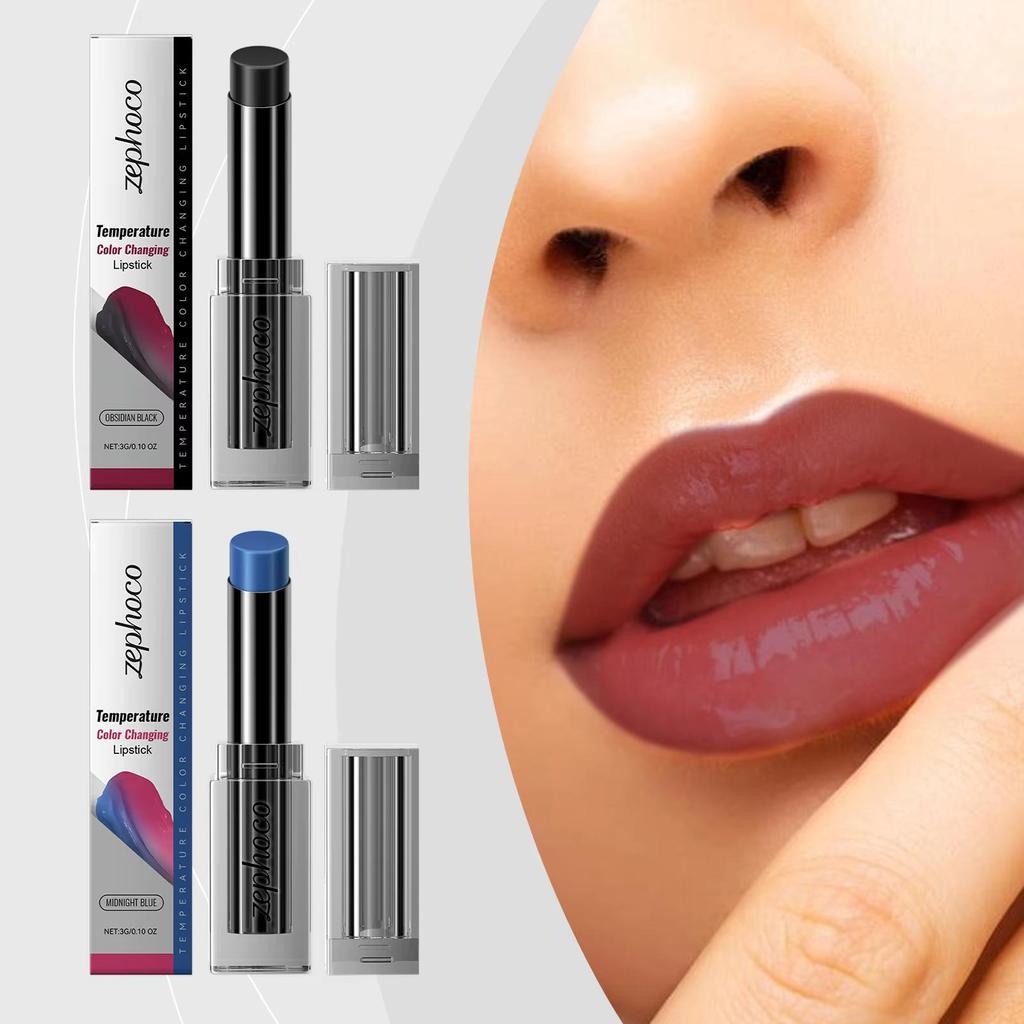 Temperature Color Change Lipstick Long Lasting Nourishing Moisturizing Exfoliating Gloss Non Sticky Discolore Lip Balm For Women