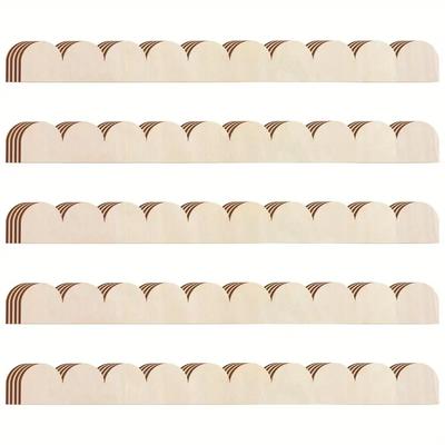 12/24 Pieces Multifunctional Craft Wood Strips Decoration, Diy Edge Decoration For Outdoor, Walls, Bookshelves And Window Doors