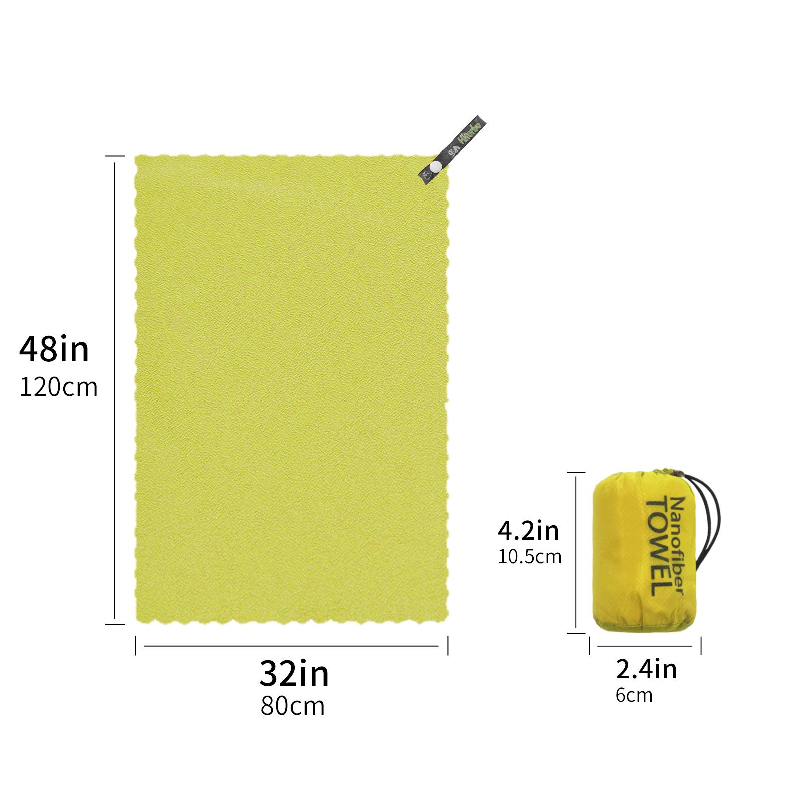 Hiturb Outdoor Travel Round Cloth Bag Packaging Quick Drying Towel Absorbent Quick Drying Lightweight Portable Beach Running 80x120cm