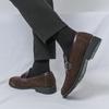 Fashion Luxury Fashion Designer New Pointed Suede Leather Casual Shoes For Men Brown Black Blue Loafter Formal Wedding Dress Homecoming