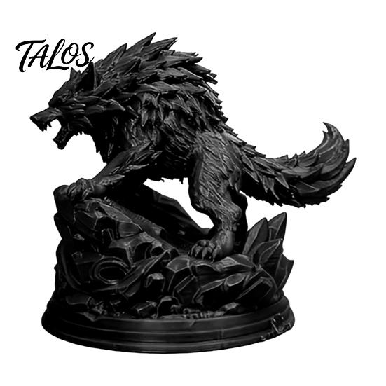 3D Printed Wolf Statue, Howling Wolf Figurine, Wild Wolf on Rock Sculpture, Collectible Animal Ornament for Home Office Desk