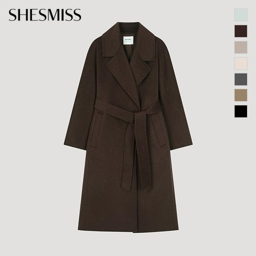 

She S miSS Wool Blend Belted Handmade Coat Swhcto42100 dark brown/55