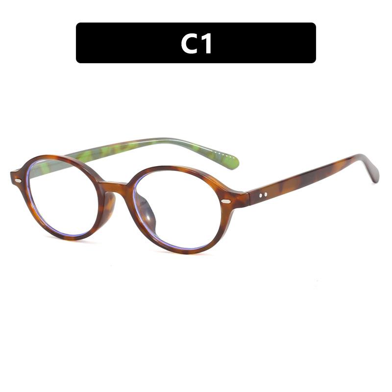 Korean Retro Women Reading Glasses Anti Blue Ray Circular Frame Simple Fashionable Prescription Eyewear