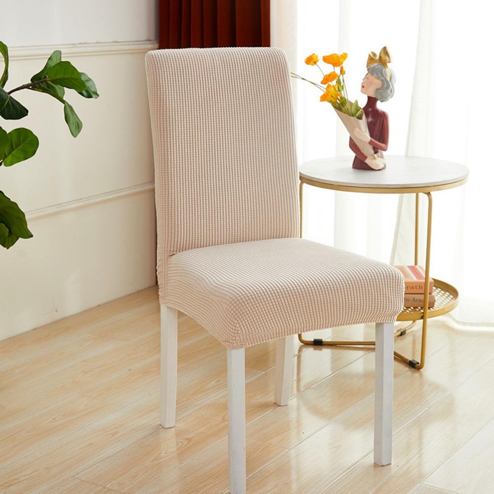 Plaid Fleece Thick Elastic Chair Covers for Hotel Restaurant Dining Stretchable Anti-Stain Seat Slipcovers
