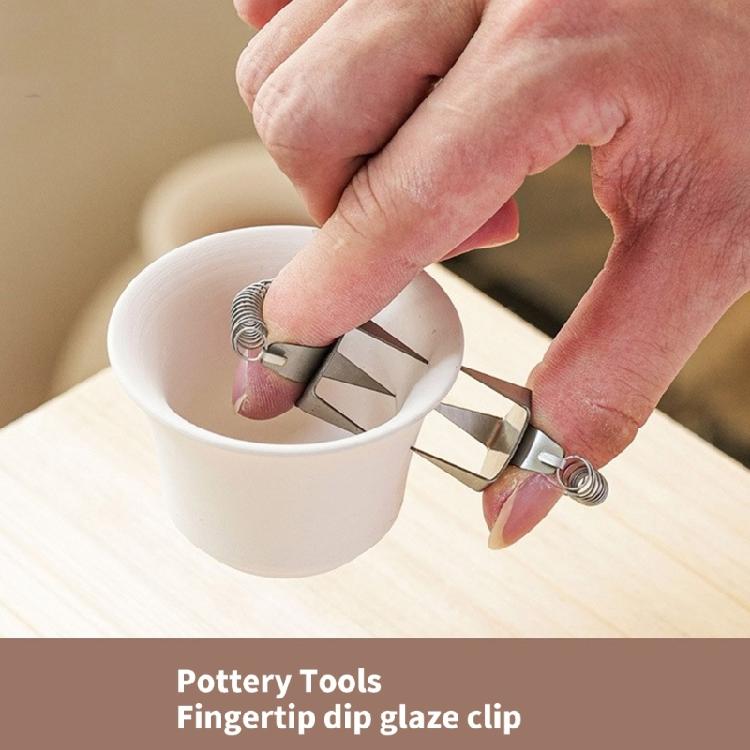 2Pieces Pottery Glazing Clamp Pottery Clay Dipping Clamp Glazing Tool for Clay Color & Glaze Finishing, Modeling