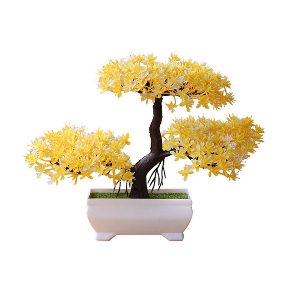 Artificial Plastic Plants Bonsai Small Tree Pot Fake Plant Potted Flower Home Room Table Decoration Garden Arrangement Ornaments