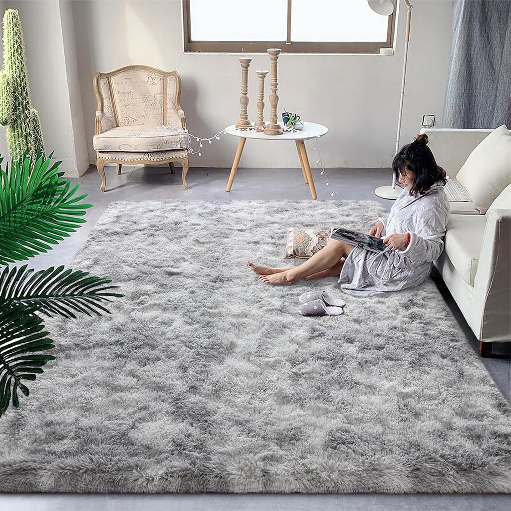 Gradient Soft Plush Carpet Non Slip Floor Mat for Bedroom Living Room Sofa Childrens Room Home Decoration