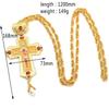 Men's Necklace Christian Orthodox Crucifix Jesus Russian Cross Prayer Big Pendant Necklace Russia Jewelry Pastor Collar