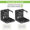 Spurtar 2Pcs Boat Cup Holder Suitable For Most Size Mugs Water Bottle Drink 2.36-3.94Inch/60-100MM Adjustable Folding Wall Car Desk Cup Holder For