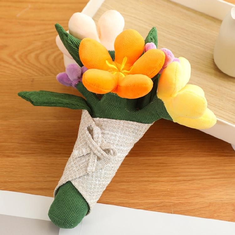 Delicate Simulated Flower Stuffed Toy Easy Clean Design Indoor Decorative Accent Birthday Gift