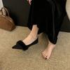 French temperament fluffy pointed head shallow mouth fluffy shoes women's autumn and winter gentle tie skirt beautiful one-pedal single shoes