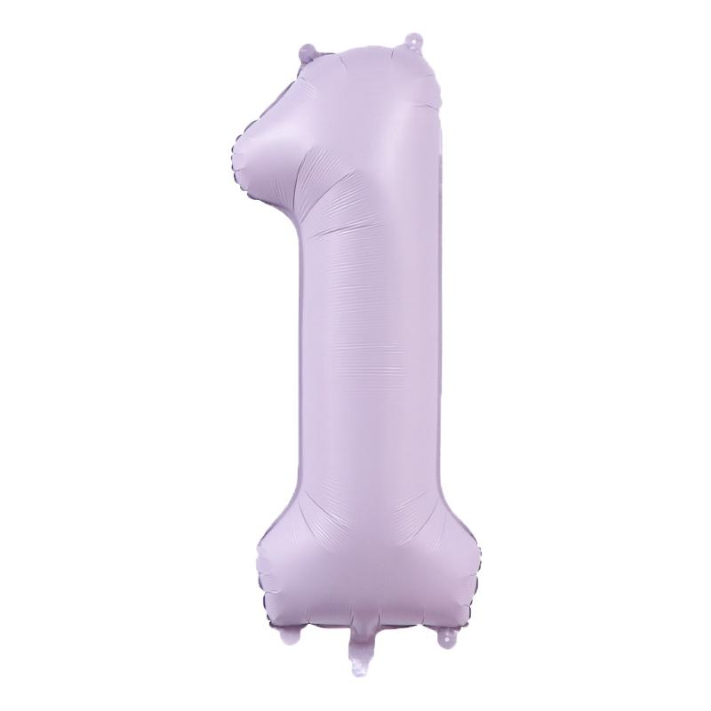 1Pcs Light Purple 40inch Number Balloon Set Large Colorful Cream Number Foil Balloon Baby Shower Birthday Party Christmas Deco