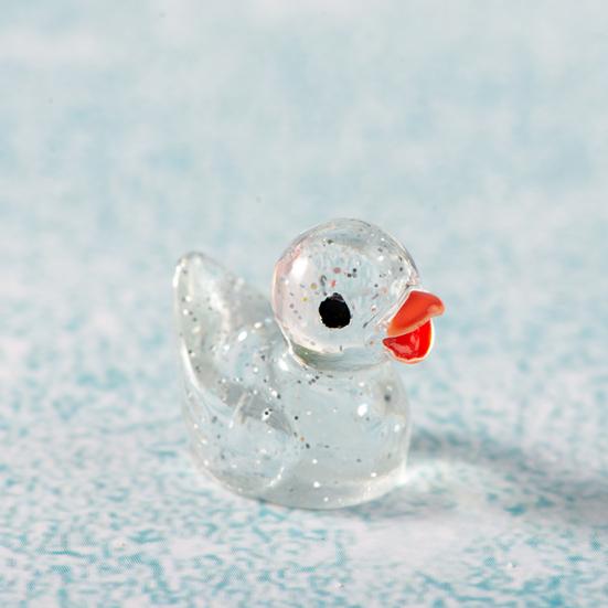 Čirý ozdoba kachny na plochu Barevné roztomilé řemeslo z pryskyřice Figurka kachna Socha Domeček pro panenky