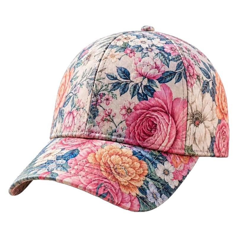 Popular D Digital Printed Baseball Cap Outdoor Flower Sun Cap D Printed Peaked Cap Flower Baseball Cap