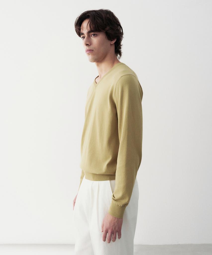 Jeilium Allen Summer Essential V-Neck Knit Yellow Green (Dry Touch)
