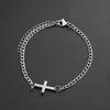 1 PIÈCE Bracelet chaîne cubaine pour homme avec bracelet croix réglable en acier inoxydable