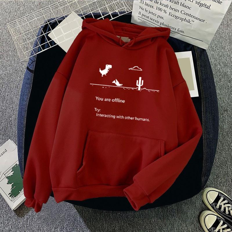 Womens Oversized Hooded Sweatshirt Long Sleeve Casual Pullover With Print Pocket Drawstring Cap