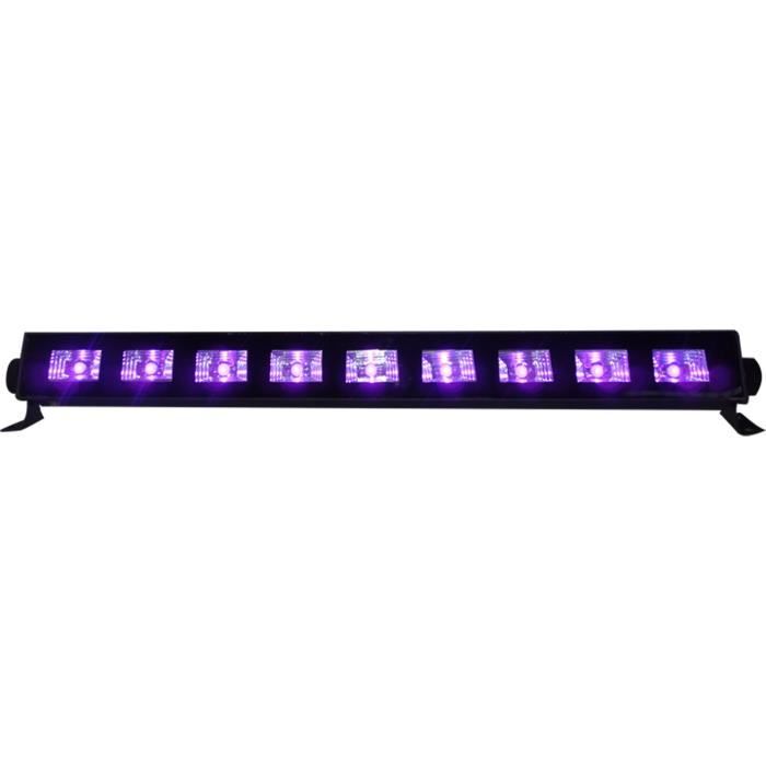 Barre à led - ibiza light - led-uvbar - 9x3w - effet uv - électrique