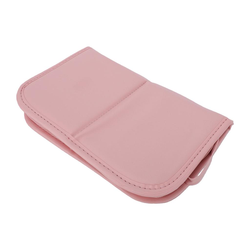 Foldable Stand Up Makeup Brushes Organizer Water Proof Large Capacity Portable Cosmetic Brush Bag for Travel Pink