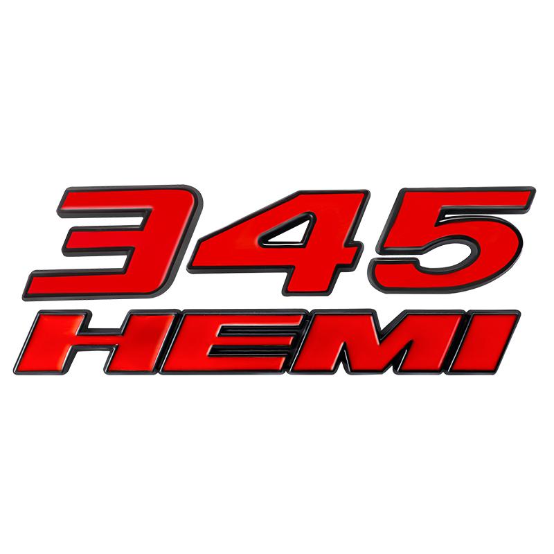 1 Stück 3D Metallaufkleber Auto Kofferraum 345 392 HEMI Emblem Plakette Für Dodge Challenger Ram Charger Caliber Journey Caravan Chrysler Dart