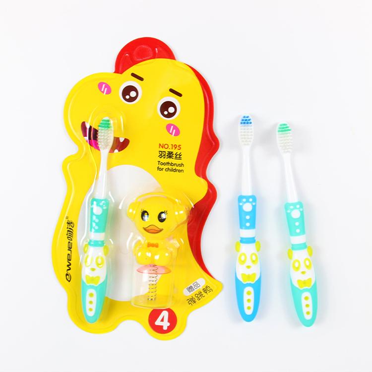 Lovely Cartoon Bouncing Duck Toothbrush Super Soft Bristle for Children Kids