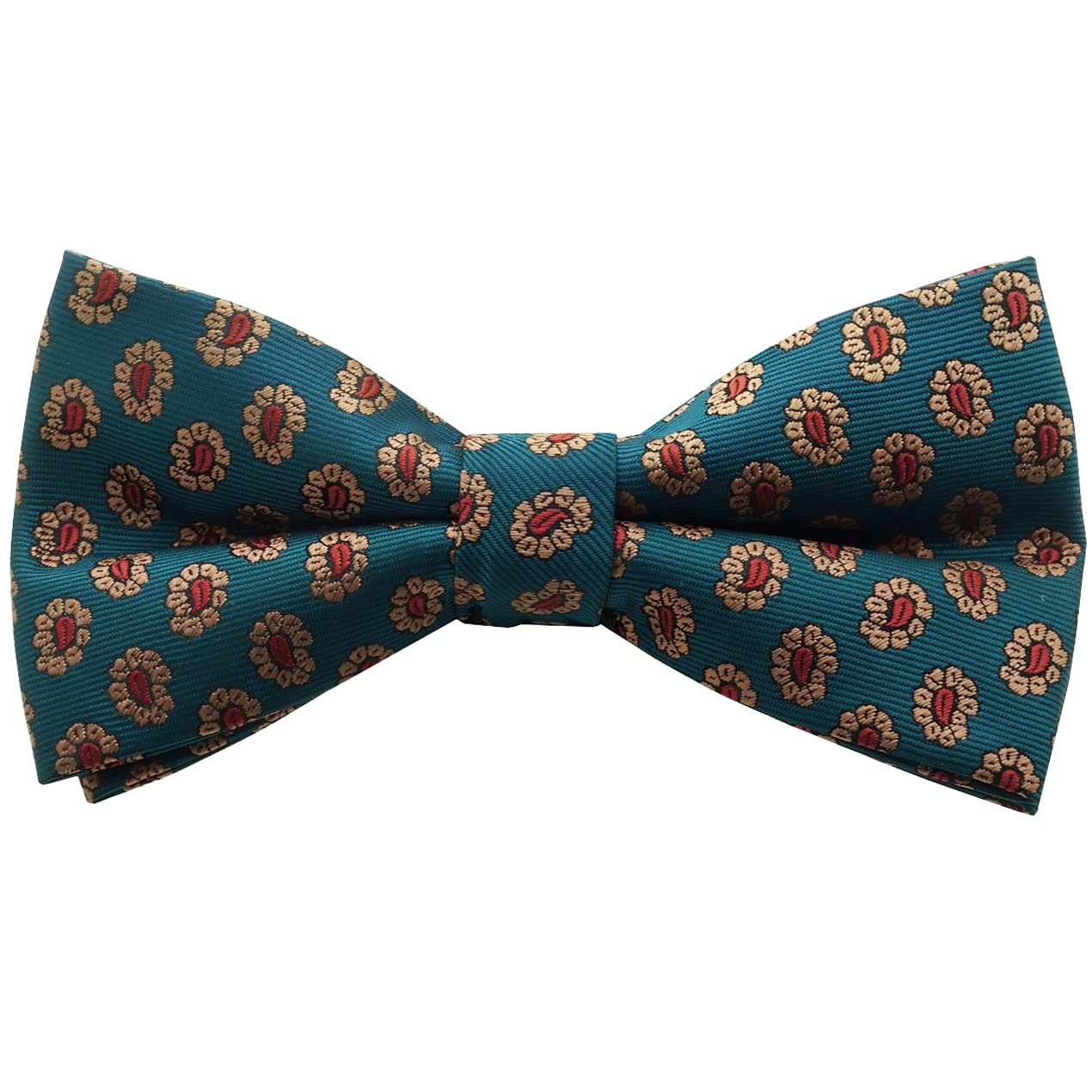 

[Bowties.jp] Peacock Blue Small Paisley Bow Tie (Easy to Wear) bd689