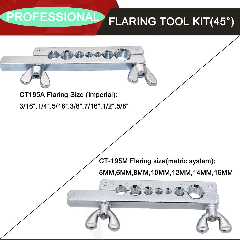 Copper Tube Expander 45 Degree Flaring Tool Kit of Copper Tube Expander Used for Reaming Copper Tubes and Other Pipes