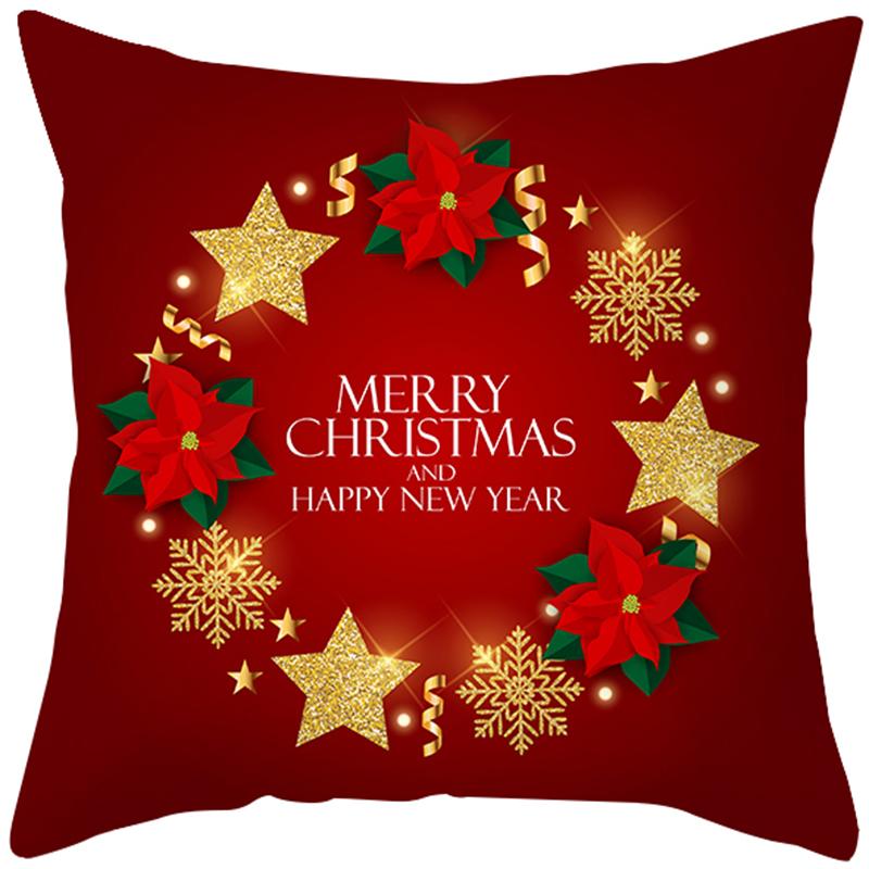 Față de pernă de Crăciun Sofă Dormitor Cameră Anul Nou Decor Acasă Vesel Sărbătoare Cadou 45x45 cm